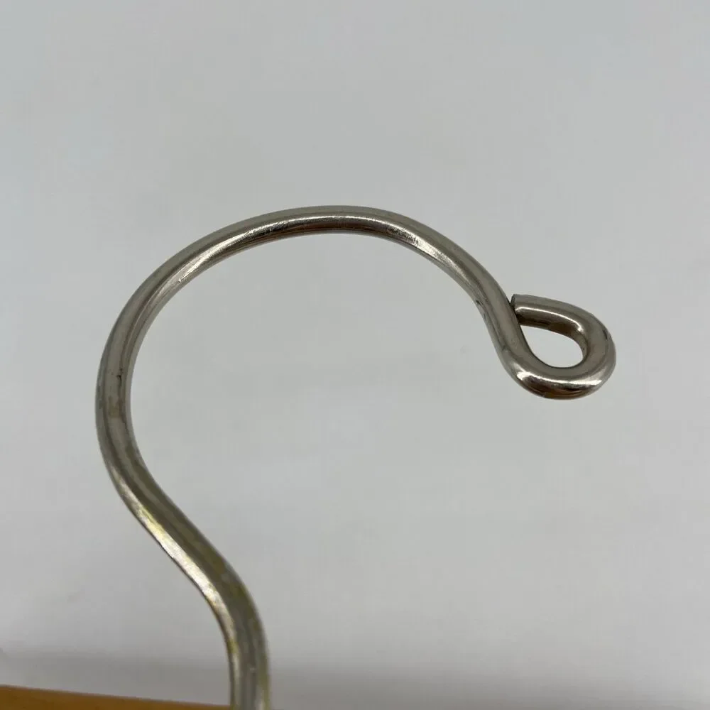 Vintage SETWELL Wooden French Collar Deluxe Suit Hanger with Pant Clamp 17.5